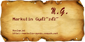 Markulin Győző névjegykártya